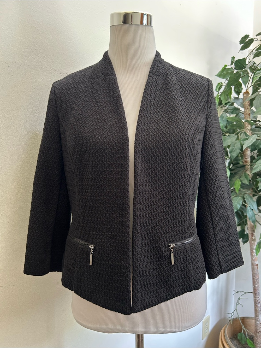 Alfani Black Open Jacket